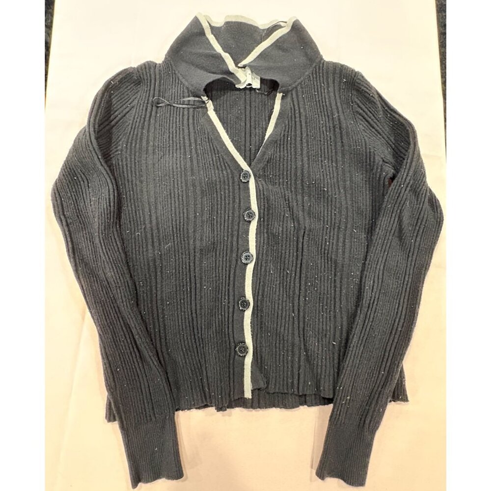 2 Piece Lounge Pink Rose Black & White Ribbed Cardigan Sweater With Pants M - Picture 3 of 16